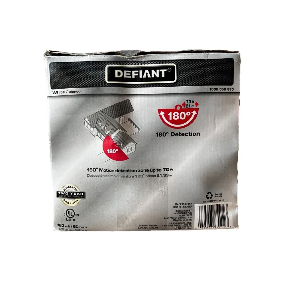 Defiant Motion‎ Security Light 2-Pack White 180° Sensor Open Box Unused
